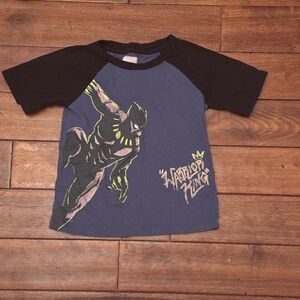 Boys Marvel Black Panther Warrior King T Shirt Size 4T